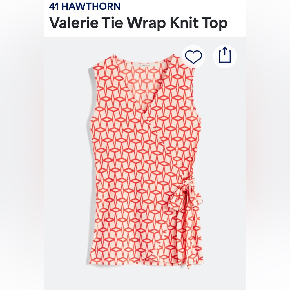 41 Hawthorn Valerie tie wrap knit top size L